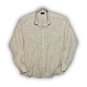 Neiman Marcus Men's White and Cream Shirt